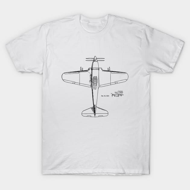 Aeroplane Print Patent Image T-Shirt by MadebyDesign